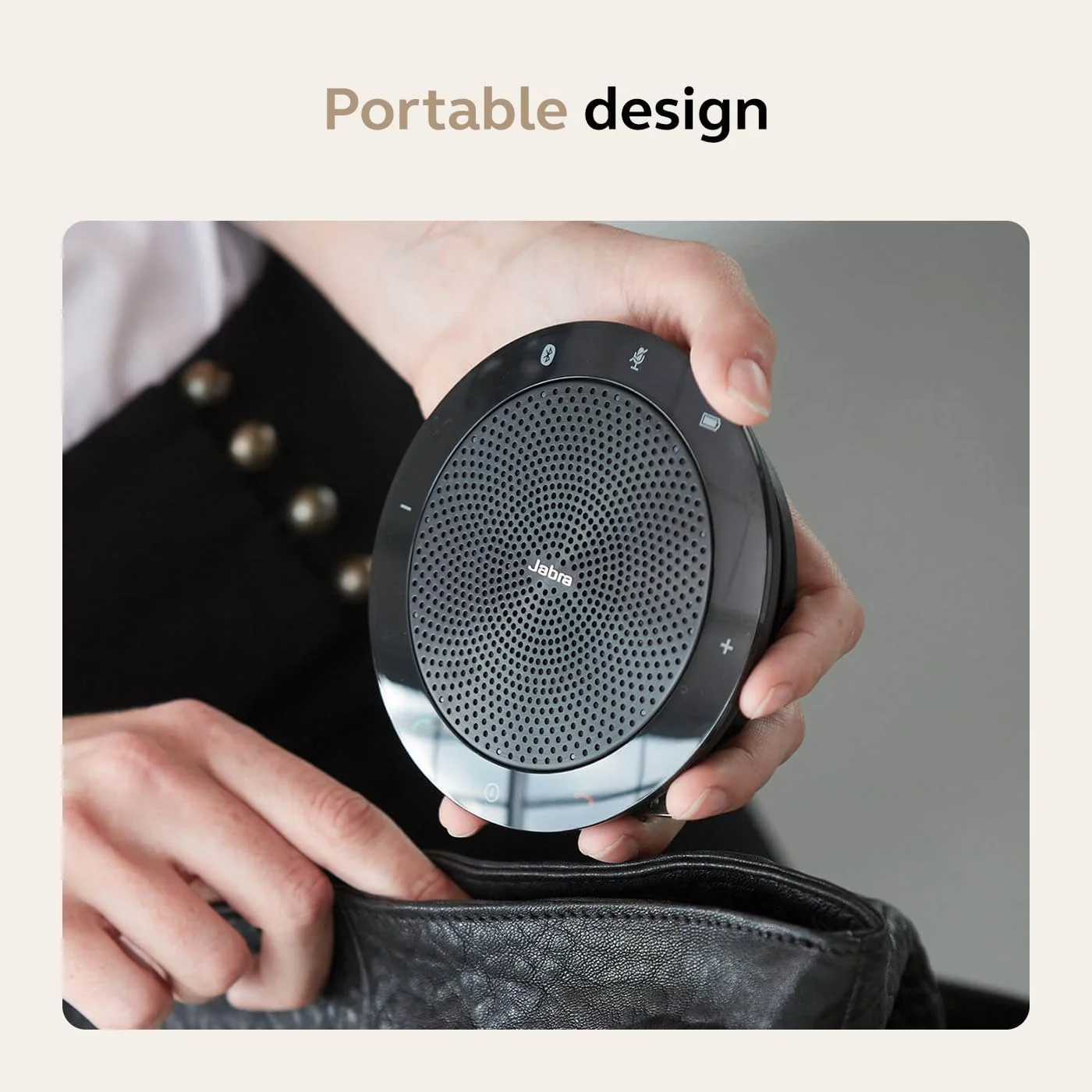 اسپیکر بلوتوثی بی سیم قابل حمل جبرا Speak 510 (نسخه 2025) با آداپتور USB Link 370 برای جلسات و تماس ها با صدای شفاف، سازگار با Microsoft Teams، مشکی اسپیکر بلوتوثی بی سیم قابل حمل جبرا Speak 510 (نسخه 2025) با آداپتور USB Link 370 برای جلسات و تماس ها با صدای شفاف، سازگار با Microsoft Teams، مشکی