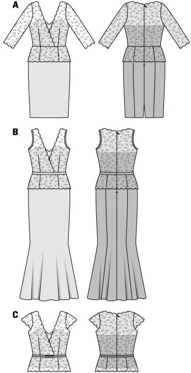 الگوی خیاطی لباس، تاپ و دامن زنانه بوردا مدل 6646