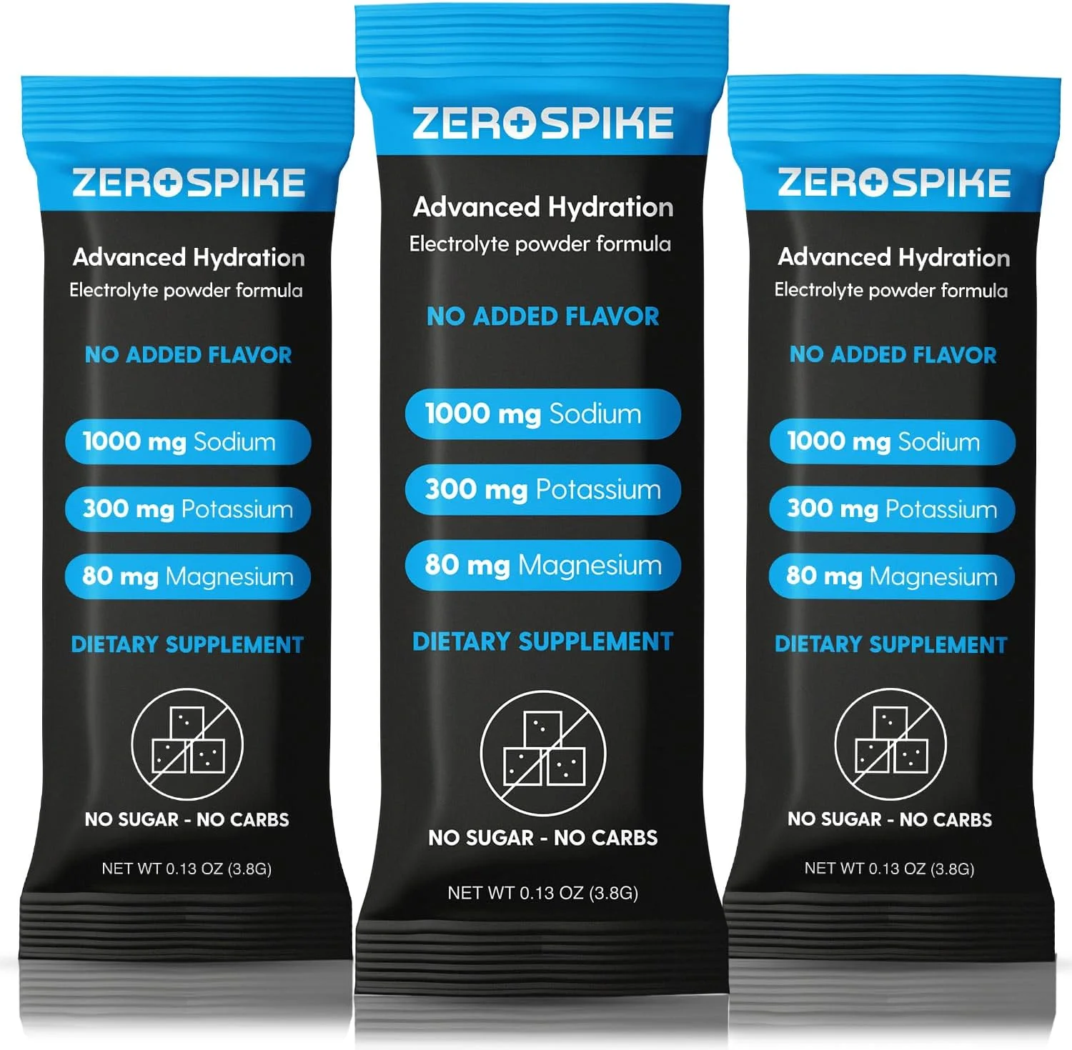 پودر الکترولیت بدون قند Zerospike | مخلوط نوشیدنی نمک های کتو و فستینگ | مکمل ها: مواد مغذی آبرسانی کلیدی که در آب تصفیه شده وجود ندارد | تمیز، بدون طعم، بدون کالری | 30 عدد