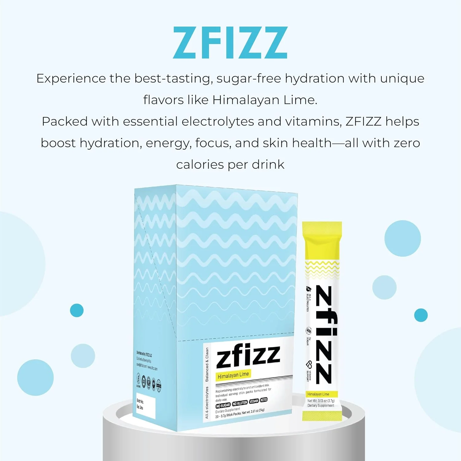 بسته 20 عددی پودر هیدراتاسیون ZFIZZ با طعم لیموی هیمالیا | پودر الکترولیت بدون شکر | تقویت کننده هیدراتاسیون روزانه با آنتی اکسیدان و مواد معدنی ضروری | تقویت کننده عملکرد ایمنی، انرژی و متابولیک بسته 20 عددی پودر هیدراتاسیون ZFIZZ با طعم لیموی هیمالیا | پودر الکترولیت بدون شکر | تقویت کننده هیدراتاسیون روزانه با آنتی اکسیدان و مواد معدنی ضروری | تقویت کننده عملکرد ایمنی، انرژی و متابولیک