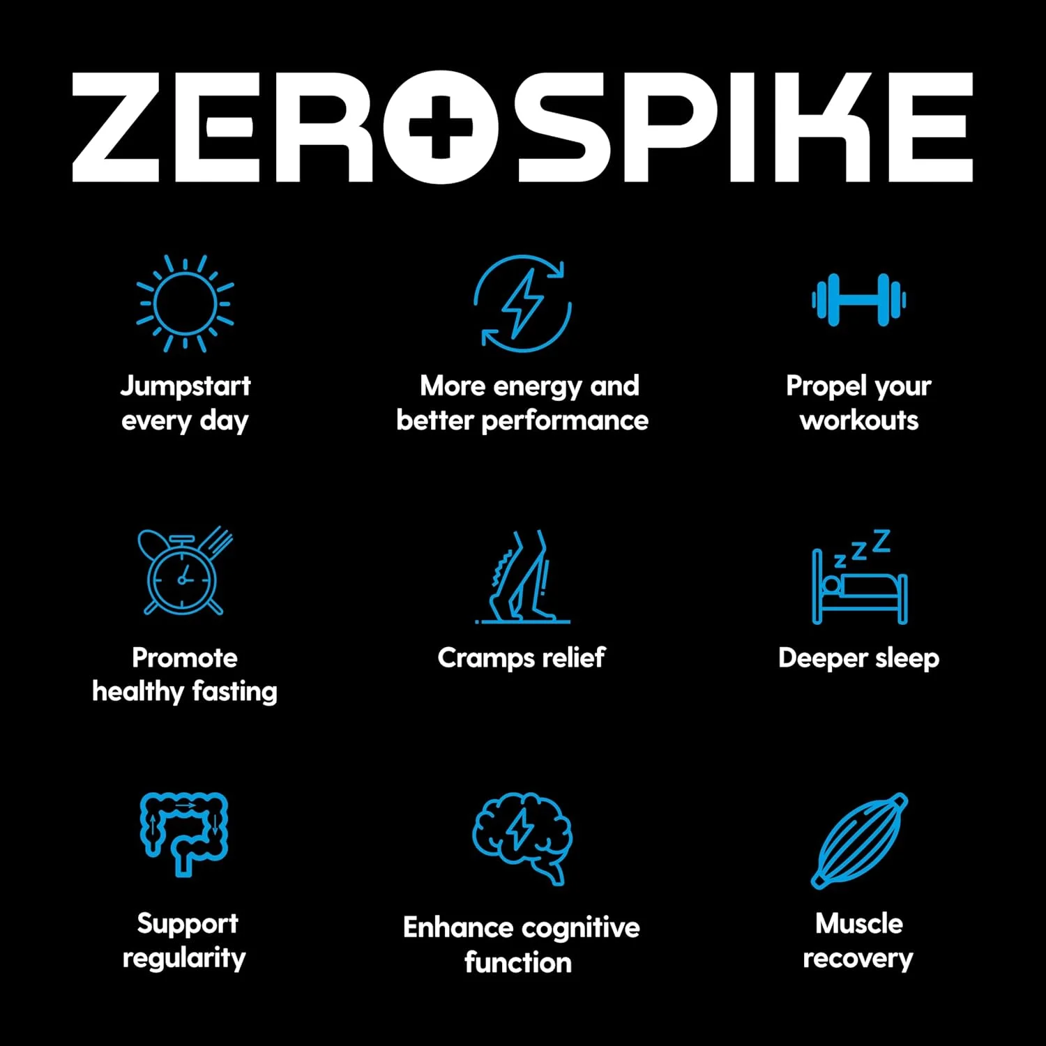 پودر الکترولیت بدون قند Zerospike | مخلوط نوشیدنی نمک های کتو و فستینگ | مکمل ها: مواد مغذی آبرسانی کلیدی که در آب تصفیه شده وجود ندارد | تمیز، بدون طعم، بدون کالری | 30 عدد
