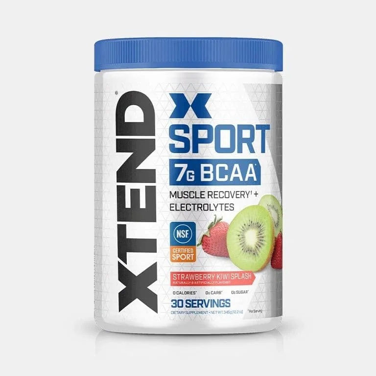 پودر بی سی ای ای ورزشی XTEND - پودر الکترولیت بدون قند برای ریکاوری و آبرسانی با آمینو اسیدها - طعم توت فرنگی کیوی - 30 سروینگ