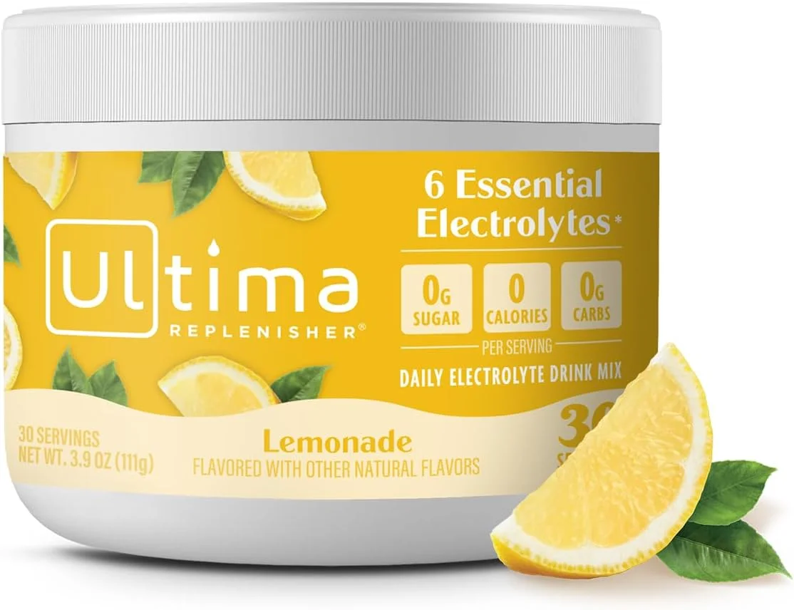 پودر الکترولیت آبرسان Ultima Replenisher - 30 سروینگ - کتو و بدون شکر - احساس تجدید قوا و شادابی - شیرین شده طبیعی - غیر GMO و نوشیدنی الکترولیت وگان - لیموناد