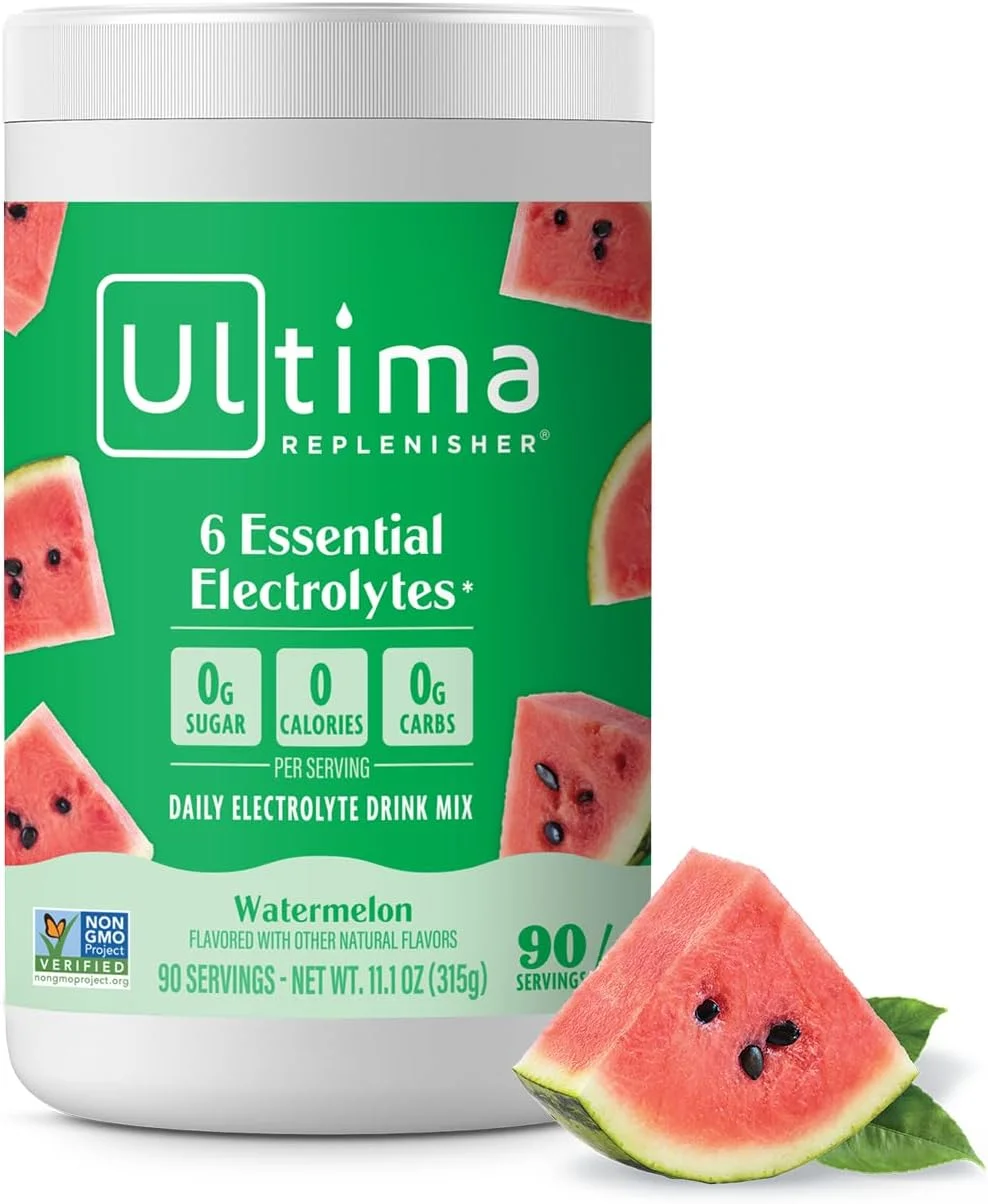 پودر الکترولیت آبرسان Ultima Replenisher، هندوانه، 90 سروینگ - بدون شکر، 0 کالری، 0 کربوهیدرات - بدون گلوتن، کتو، غیر GMO، وگان - پتاسیم، منیزیم، سدیم پودر الکترولیت آبرسان Ultima Replenisher، هندوانه، 90 سروینگ - بدون شکر، 0 کالری، 0 کربوهیدرات - بدون گلوتن، کتو، غیر GMO، وگان - پتاسیم، منیزیم، سدیم