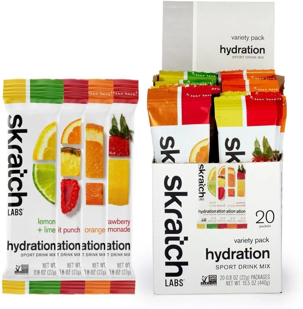 مخلوط نوشیدنی هیدراتاسیون ورزشی SKRATCH Labs، بسته متنوع (4 عدد از هر طعم) - طبیعی، پودر الکترولیت توسعه یافته برای ورزشکاران و عملکرد ورزشی، بدون گلوتن، وگان، کوشر