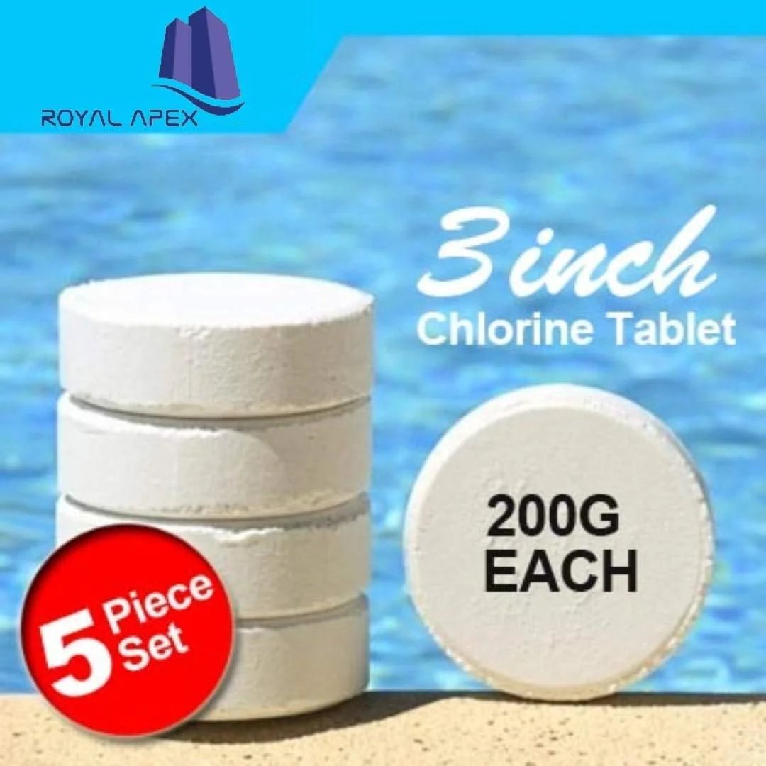 قرص کلر آهسته رهش رویال اپکس 1 کیلوگرمی، ضدعفونی کننده آب استخر و جکوزی، درمان باکتری و جلبک با محافظت در برابر نور خورشید/UV، TCCA 3 اینچ 200 گرمی 5 عدد، ساخت اتحادیه اروپا (بسته 3 عددی (15 قرص)) قرص کلر آهسته رهش رویال اپکس 1 کیلوگرمی، ضدعفونی کننده آب استخر و جکوزی، درمان باکتری و جلبک با محافظت در برابر نور خورشید/UV، TCCA 3 اینچ 200 گرمی 5 عدد، ساخت اتحادیه اروپا (بسته 3 عددی (15 قرص))