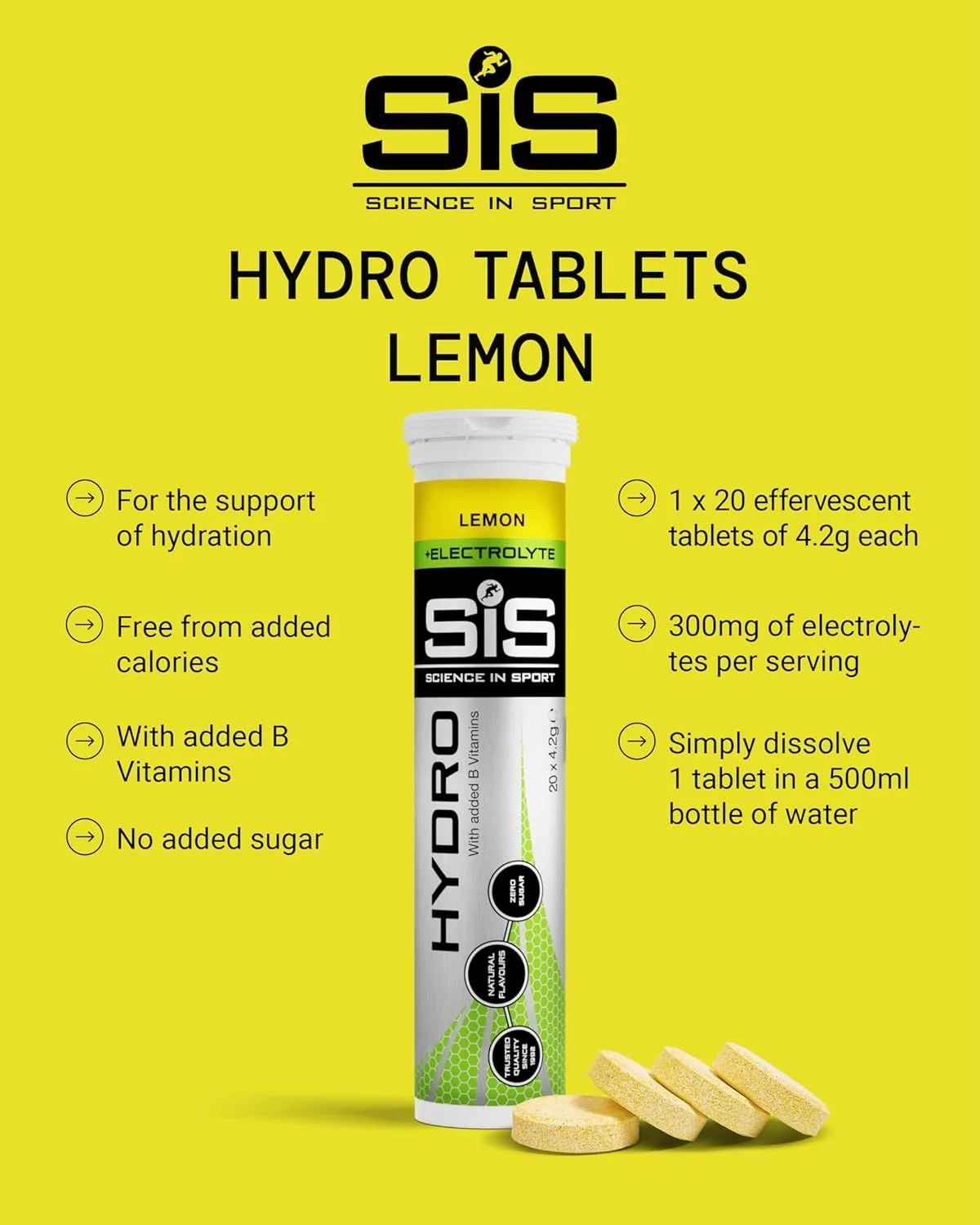 قرص های الکترولیت هیدرو Science In Sport | قرص های آبرسانی بدون قند | الکترولیت های ضروری برای کاهش خستگی و کمک به آبرسانی مجدد | بدون گلوتن | طعم لیمو | 20 سروینگ | 1 بسته قرص های الکترولیت هیدرو Science In Sport | قرص های آبرسانی بدون قند | الکترولیت های ضروری برای کاهش خستگی و کمک به آبرسانی مجدد | بدون گلوتن | طعم لیمو | 20 سروینگ | 1 بسته