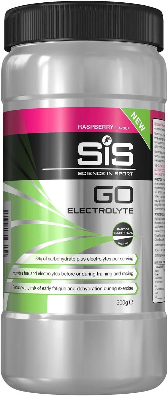 پودر الکترولیت Science In Sport GO | 200 میلی گرم سدیم | 36 گرم کربوهیدرات | آبرسانی | انرژی | هضم آسان | طعم انگور سیاه | 12 وعده | 500 گرم