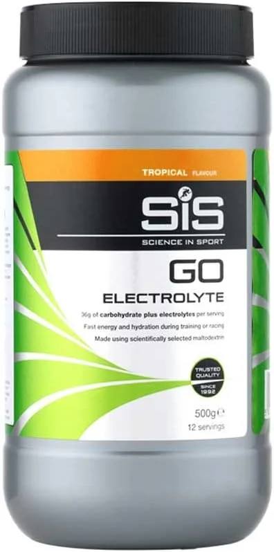 پودر الکترولیت Science In Sport GO | 200 میلی گرم سدیم | 36 گرم کربوهیدرات | آبرسانی | انرژی | هضم آسان | طعم انگور سیاه | 12 وعده | 500 گرم