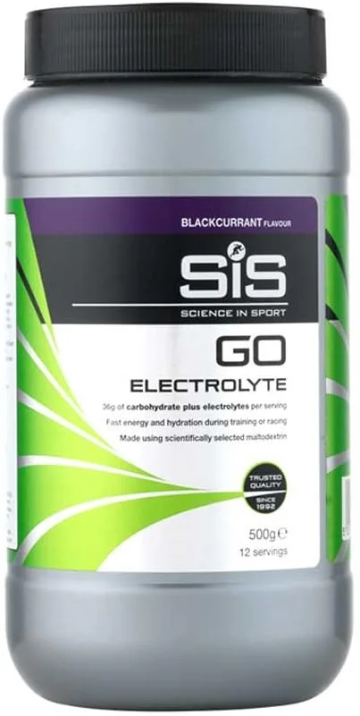 پودر الکترولیت Science In Sport GO | 200 میلی گرم سدیم | 36 گرم کربوهیدرات | آبرسانی | انرژی | هضم آسان | طعم انگور سیاه | 12 وعده | 500 گرم
