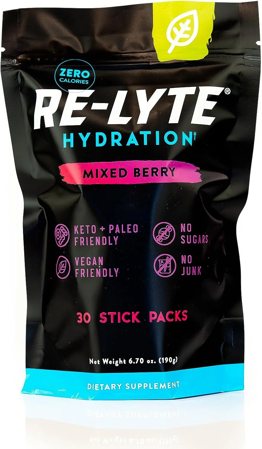 مخلوط نوشیدنی الکترولیتی رِدْموند Re-Lyte با طعم توت مخلوط/لیمو ترش (توت مخلوط (بسته 30 عددی))