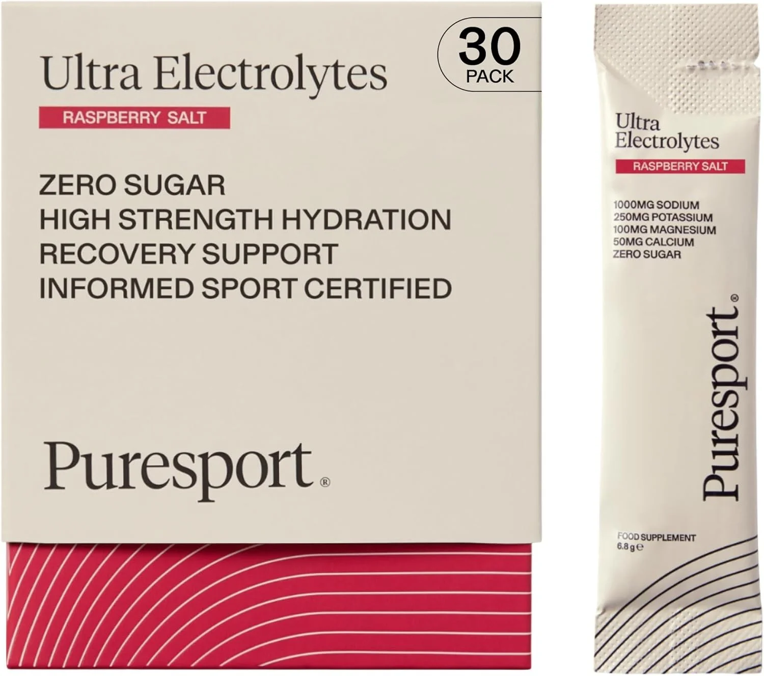 الکترولیت های فوق العاده Puresport (نمک تمشک/30 ساشه) | پودر الکترولیت پشتیبانی شده توسط علم | بهینه سازی هیدراتاسیون | پشتیبانی از عملکرد عضلات | بدون شکر اضافه شده