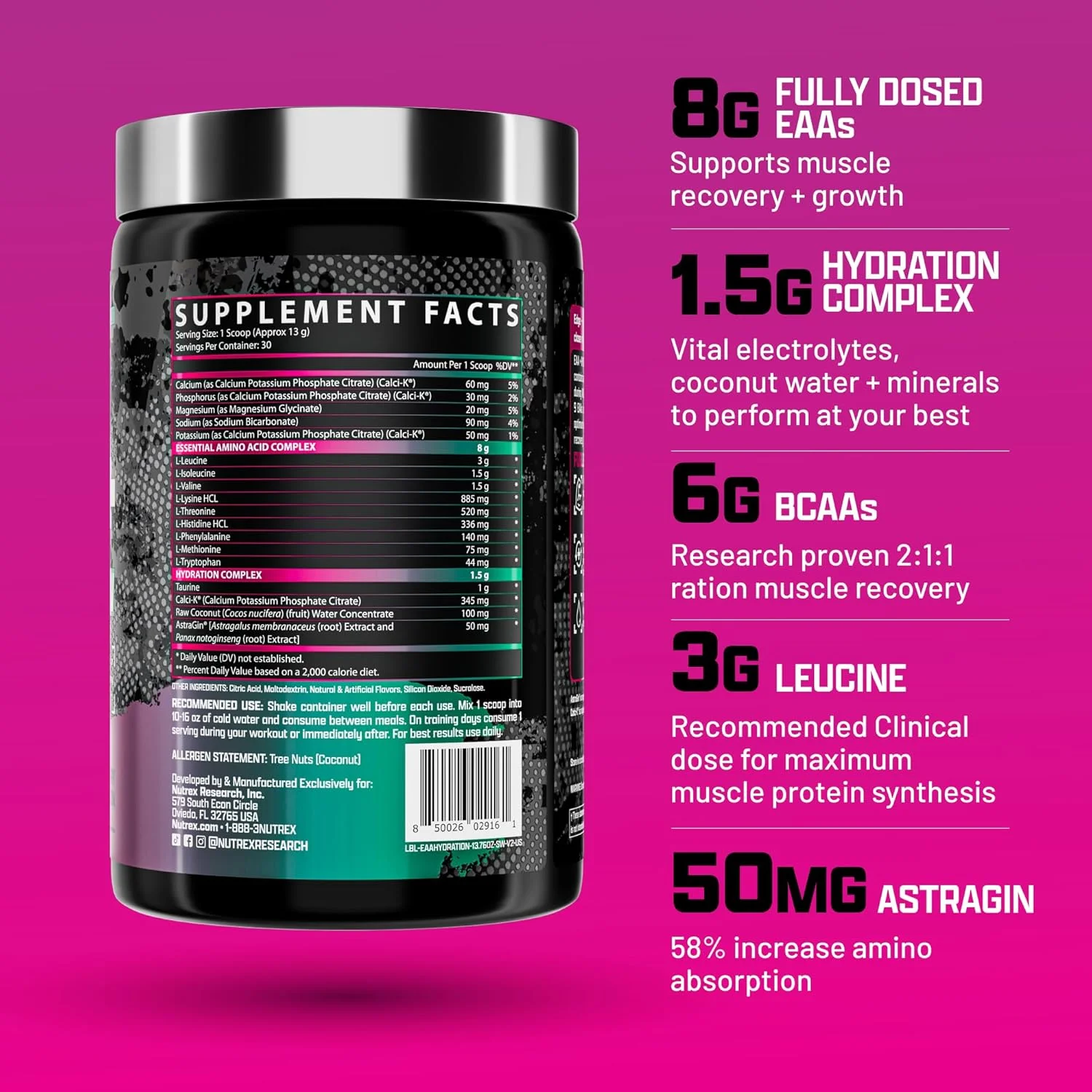 نوتراکس ریسرچ EAA Hydration | پودر EAA + BCAA | ریکاوری عضلات، قدرت، عضله سازی، استقامت | 8 گرم آمینو اسیدهای ضروری + الکترولیت ها | طعم هندوانه توت فرنگی 30 سروینگ نوتراکس ریسرچ EAA Hydration | پودر EAA + BCAA | ریکاوری عضلات، قدرت، عضله سازی، استقامت | 8 گرم آمینو اسیدهای ضروری + الکترولیت ها | طعم هندوانه توت فرنگی 30 سروینگ