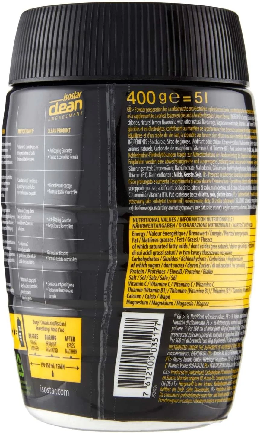 پودر نوشیدنی ایزوتونیک لیمو HYDRATE & PERFORM ایزوستاد با الکترولیت ها و کربوهیدرات های منتخب، ایده آل برای ورزش و تمرینات طولانی، 400 گرم پودر نوشیدنی ایزوتونیک لیمو HYDRATE & PERFORM ایزوستاد با الکترولیت ها و کربوهیدرات های منتخب، ایده آل برای ورزش و تمرینات طولانی، 400 گرم