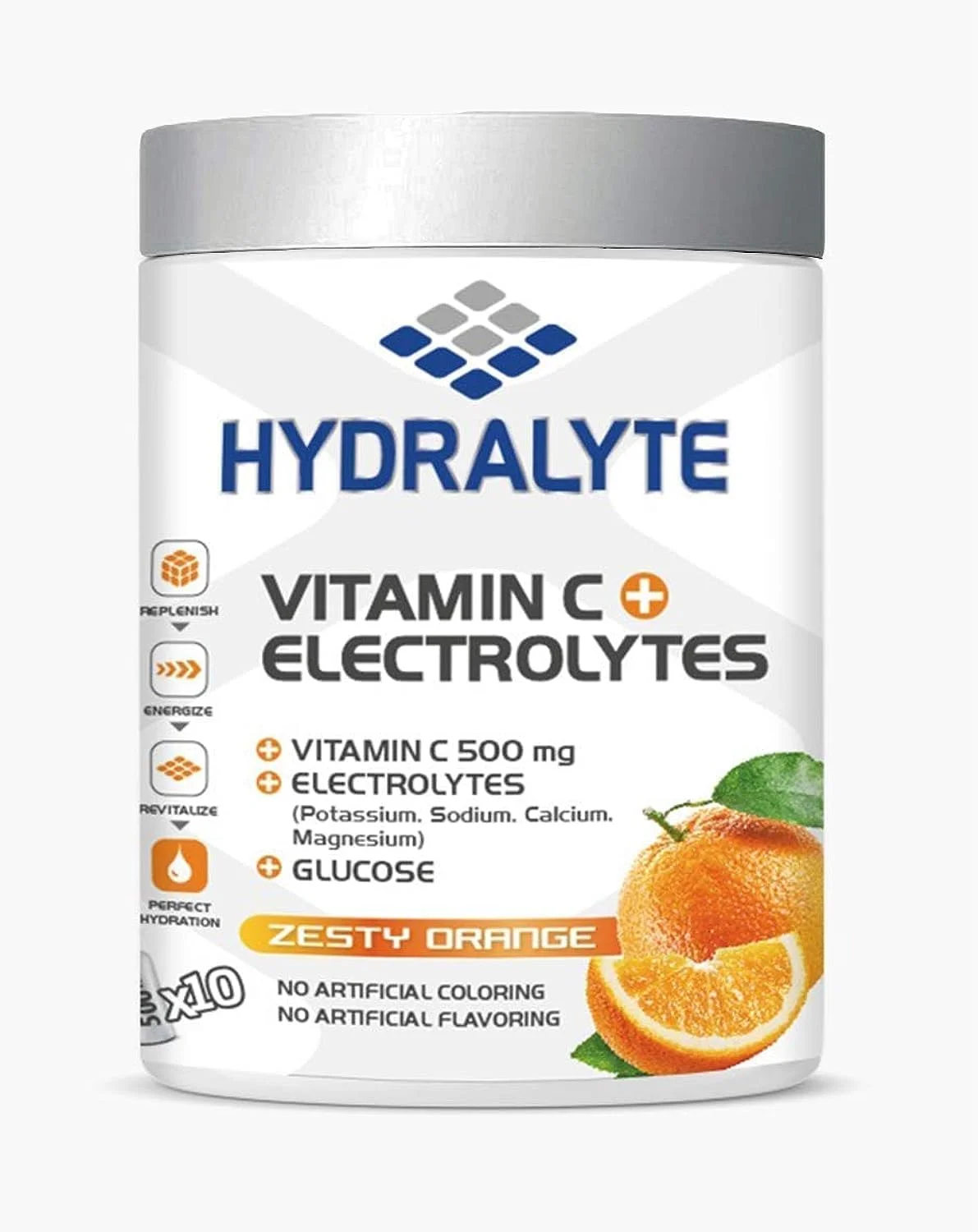 پودر نوشیدنی ورزشی هیدراته Hydralyte ویتامین C + الکترولیت با طعم پرتقال، 200 گرم | 20 سروینگ در هر ظرف (250 میلی لیتر) | مکمل جایگزین الکترولیت طبیعی برای هیدراتاسیون سریع