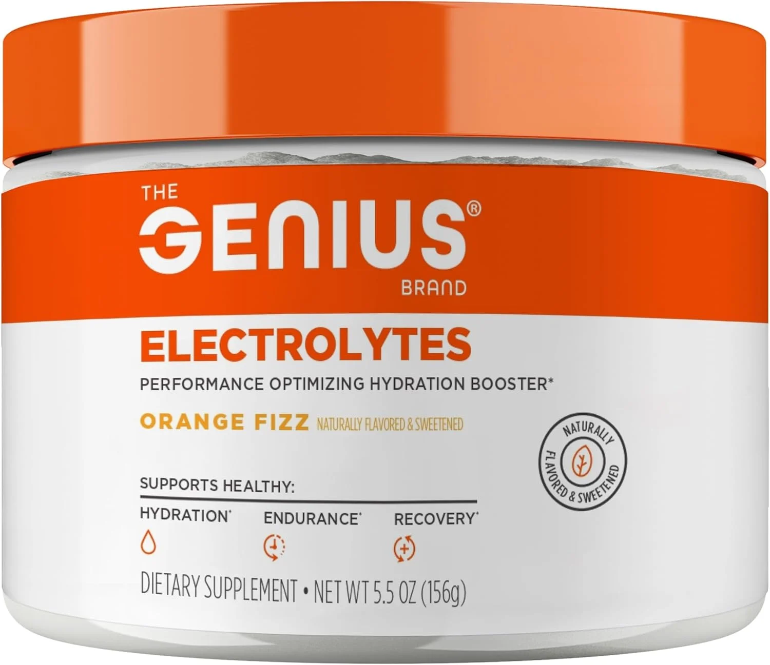 پودر مخلوط نوشیدنی الکترولیت Genius، طعم پرتقال، 30 سروینگ - تقویت کننده طبیعی هیدراتاسیون و مکمل استقامت با پتاسیم، منیزیم و روی - بدون شکر و بدون شیرین کننده یا رنگ مصنوعی
