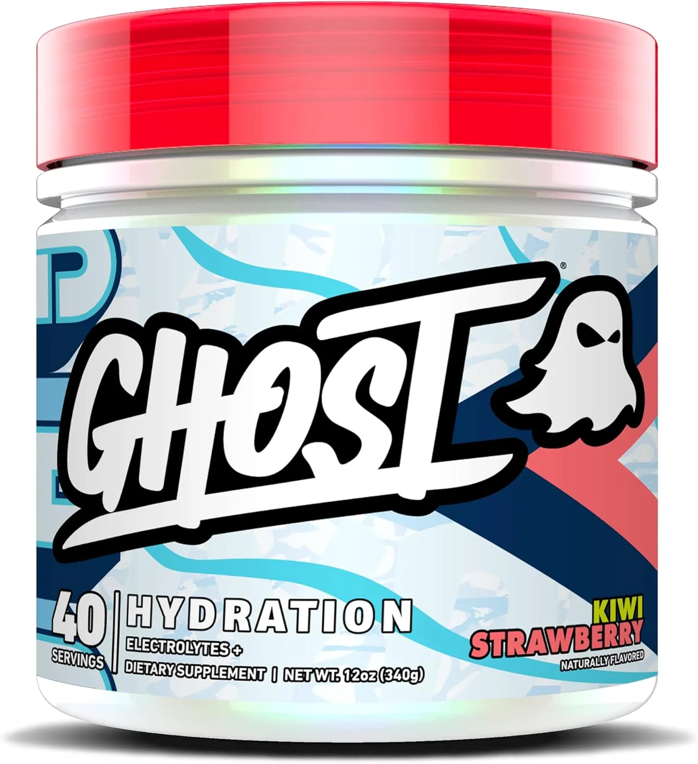 پودر الکترولیت آبرسان GHOST، طعم کیوی توت فرنگی، 40 سروینگ - مکمل مخلوط نوشیدنی با منیزیم، پتاسیم، کلسیم، ویتامین C و تورین برای انرژی و استقامت - وگان، فاقد سویا، شکر و گلوتن