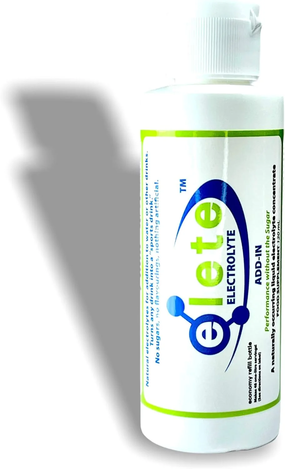 الکترولیت های Elete | قطره های آبرسانی | بطری پرکننده 120 میلی لیتری | 48 لیتر نوشیدنی آبرسان الکترولیتی می سازد