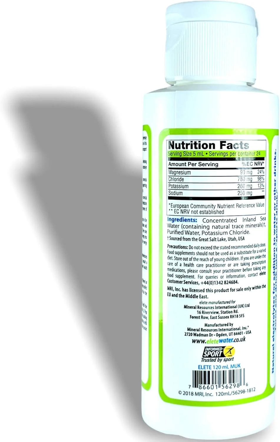 الکترولیت های Elete | قطره های آبرسانی | بطری پرکننده 120 میلی لیتری | 48 لیتر نوشیدنی آبرسان الکترولیتی می سازد