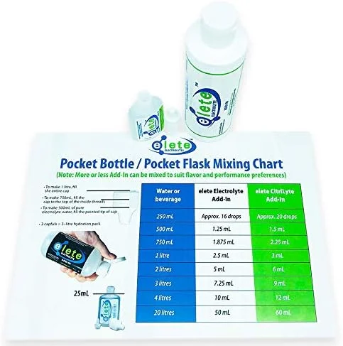 الکترولیت های Elete | قطره های آبرسانی | بطری پرکننده 120 میلی لیتری | 48 لیتر نوشیدنی آبرسان الکترولیتی می سازد