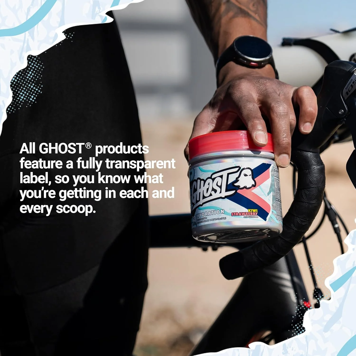 پودر الکترولیت آبرسان GHOST، طعم کیوی توت فرنگی، 40 سروینگ - مکمل مخلوط نوشیدنی با منیزیم، پتاسیم، کلسیم، ویتامین C و تورین برای انرژی و استقامت - وگان، فاقد سویا، شکر و گلوتن پودر الکترولیت آبرسان GHOST، طعم کیوی توت فرنگی، 40 سروینگ - مکمل مخلوط نوشیدنی با منیزیم، پتاسیم، کلسیم، ویتامین C و تورین برای انرژی و استقامت - وگان، فاقد سویا، شکر و گلوتن