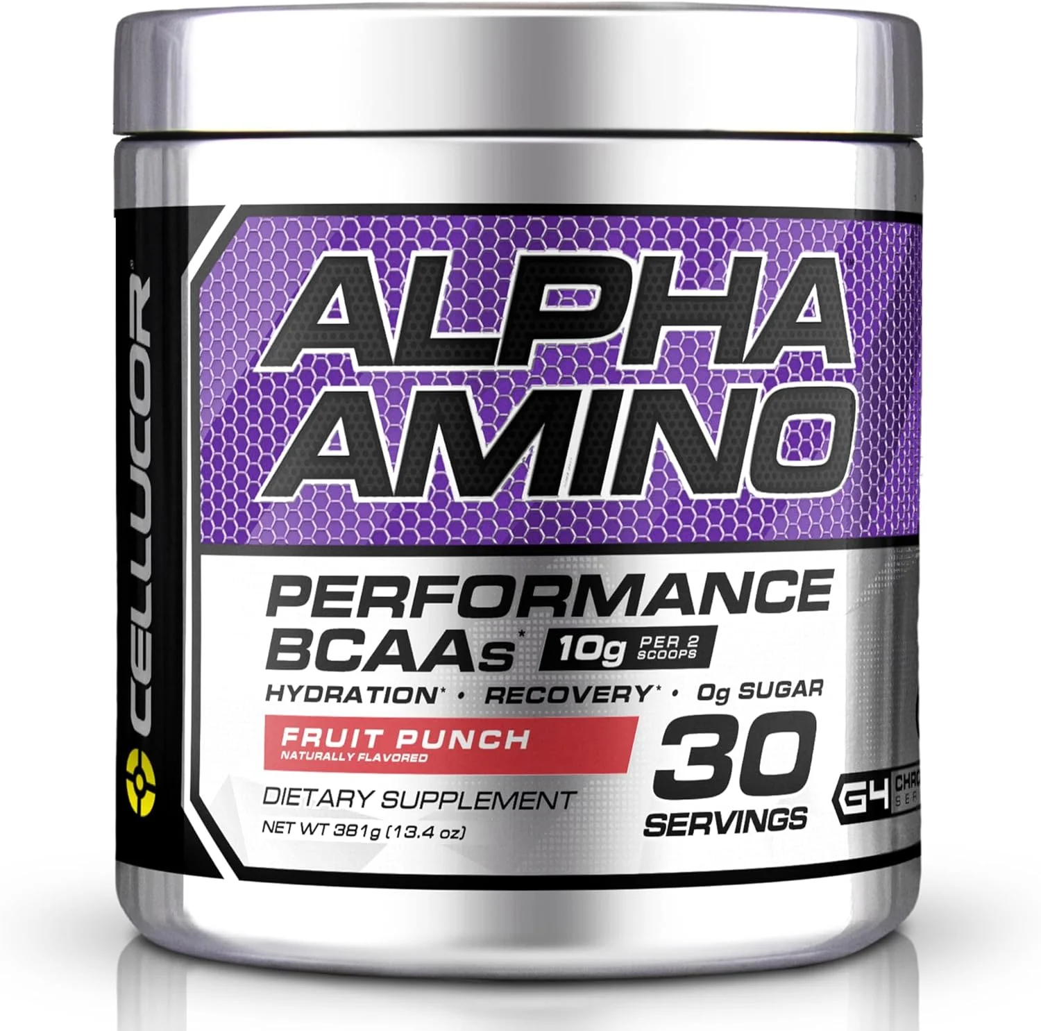 پودر ریکاوری آمینو EAA و BCAA سلوکور آلفا، مکمل اسیدهای آمینه ضروری و شاخه دار، پانچ میوه، 30 سروینگ