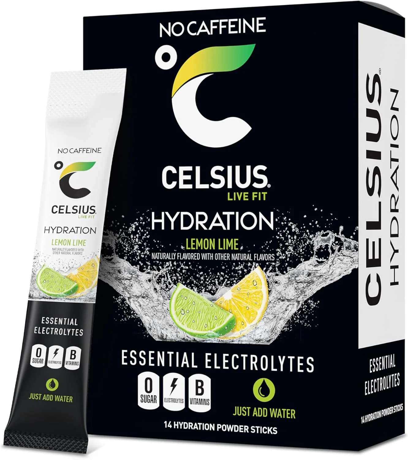پودر نوشیدنی الکترولیتی بدون قند سلسیوس Hydration™ با طعم لیمو ترش، بسته 14 عددی