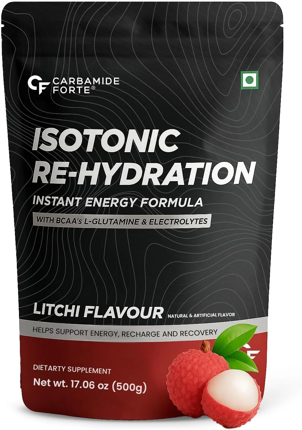 پودر ایزوتونیک Carbamide Forte | مکمل قبل از تمرین برای مردان و زنان | پودر مکمل گلوتامین برای افزایش انرژی | نوشیدنی انرژی زا برای باشگاه | الکترولیت ها با BCAA و L گلوتامین اضافه شده - طعم لیچی - 500 گرم