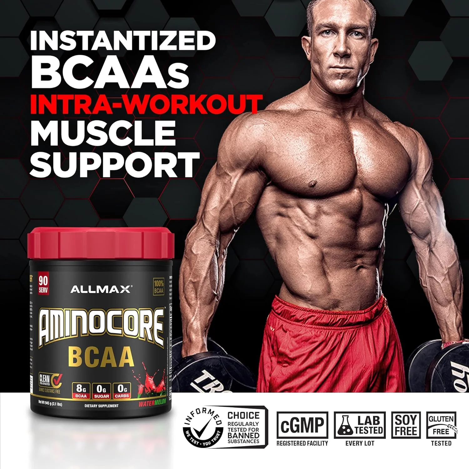 پودر بی سی ای ای آمینوکور Allmax Nutrition، 8.18 گرم اسیدهای آمینه، نوشیدنی ریکاوری حین و بعد از تمرین، بدون گلوتن، انگور سفید، 315 گرم پودر بی سی ای ای آمینوکور Allmax Nutrition، 8.18 گرم اسیدهای آمینه، نوشیدنی ریکاوری حین و بعد از تمرین، بدون گلوتن، انگور سفید، 315 گرم