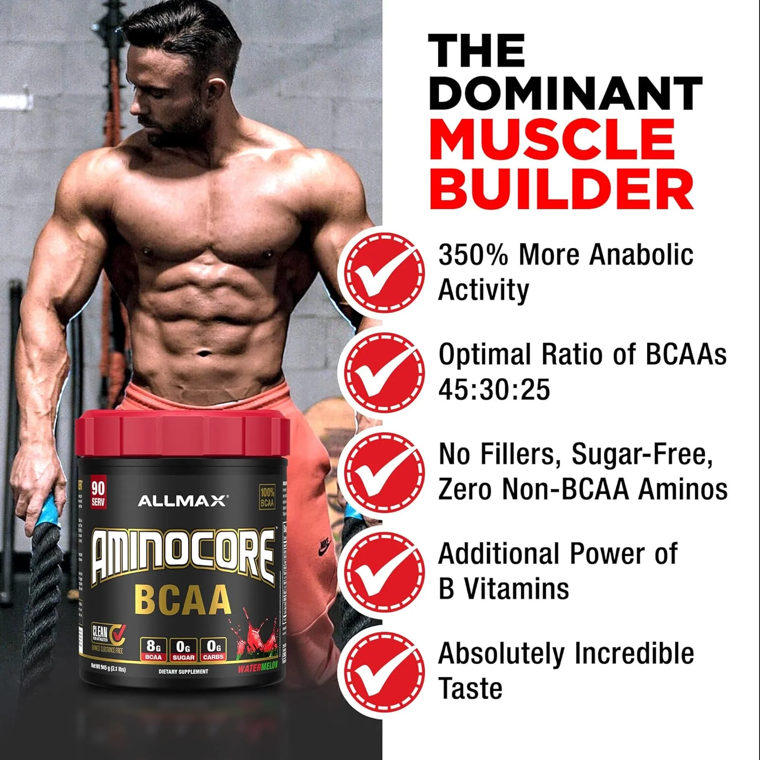 پودر بی سی ای ای آمینوکور Allmax Nutrition، 8.18 گرم اسیدهای آمینه، نوشیدنی ریکاوری حین و بعد از تمرین، بدون گلوتن، انگور سفید، 315 گرم پودر بی سی ای ای آمینوکور Allmax Nutrition، 8.18 گرم اسیدهای آمینه، نوشیدنی ریکاوری حین و بعد از تمرین، بدون گلوتن، انگور سفید، 315 گرم