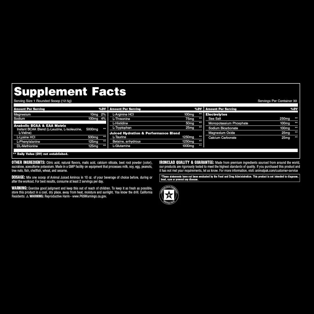 آمینو اسیدهای آبمیوه ای Animal - ماتریکس BCAA/EAA به همراه آبرسانی با الکترولیت ها و نمک دریا، ریکاوری در هر زمان و بهبود عملکرد - 30 سروینگ آمینو اسیدهای آبمیوه ای Animal - ماتریکس BCAA/EAA به همراه آبرسانی با الکترولیت ها و نمک دریا، ریکاوری در هر زمان و بهبود عملکرد - 30 سروینگ