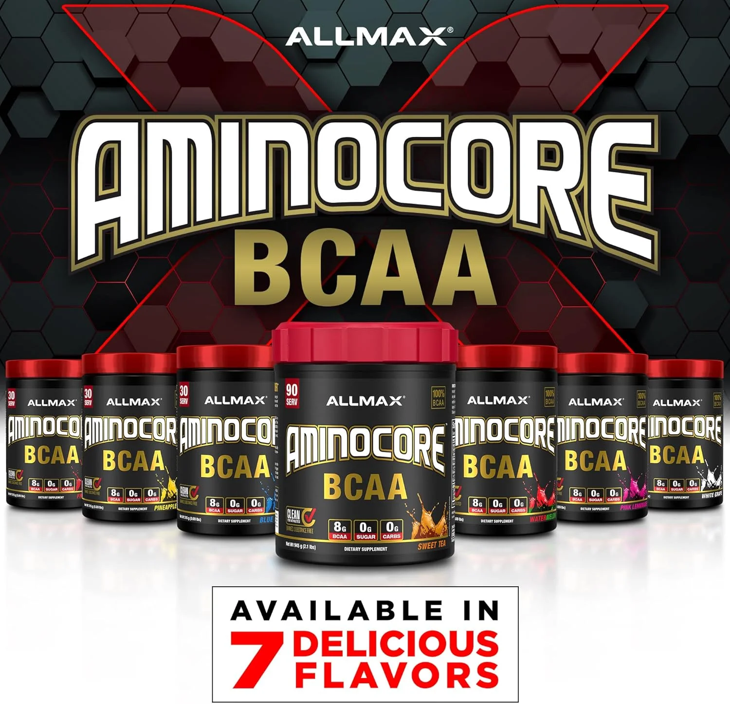 پودر بی سی ای ای آمینوکور Allmax Nutrition، 8.18 گرم اسیدهای آمینه، نوشیدنی ریکاوری حین و بعد از تمرین، بدون گلوتن، انگور سفید، 315 گرم پودر بی سی ای ای آمینوکور Allmax Nutrition، 8.18 گرم اسیدهای آمینه، نوشیدنی ریکاوری حین و بعد از تمرین، بدون گلوتن، انگور سفید، 315 گرم