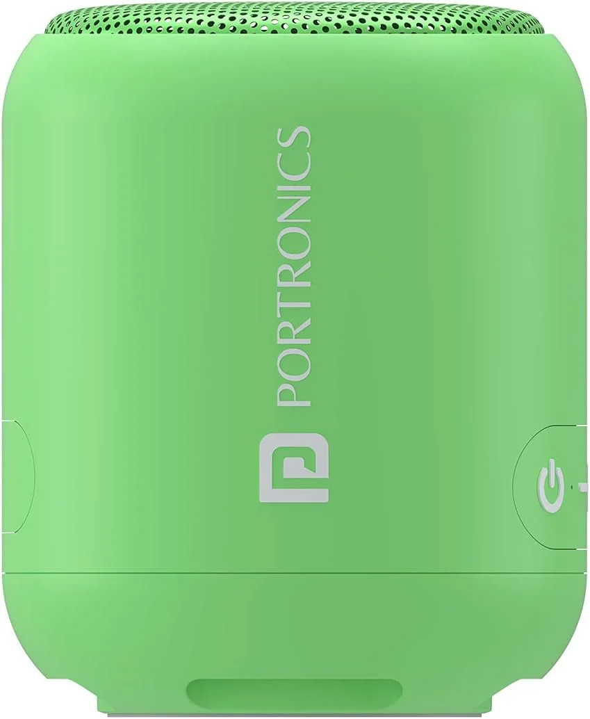اسپیکر بلوتوثی قابل حمل 10 واتی Portronics SoundDrum 1 TWS با بیس قدرتمند، FM داخلی و کابل شارژ Type C (سبز)