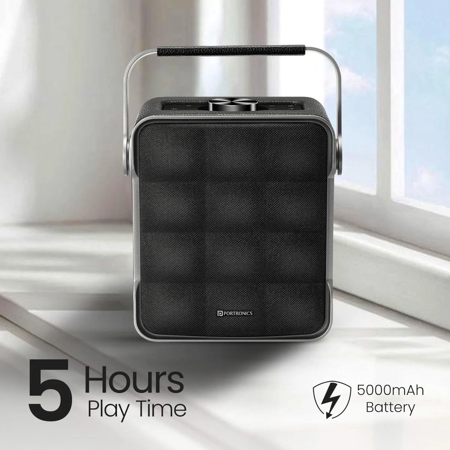 اسپیکر بلوتوثی قابل حمل 60 واتی Portronics Harmony II با صدای HD، فناوری تقویت باس، تا 5 ساعت پخش، تنظیم باس/تریبل، روکش چرمی، ورودی USB/AUX، شارژ سریع Type C (خاکستری) اسپیکر بلوتوثی قابل حمل 60 واتی Portronics Harmony II با صدای HD، فناوری تقویت باس، تا 5 ساعت پخش، تنظیم باس/تریبل، روکش چرمی، ورودی USB/AUX، شارژ سریع Type C (خاکستری)