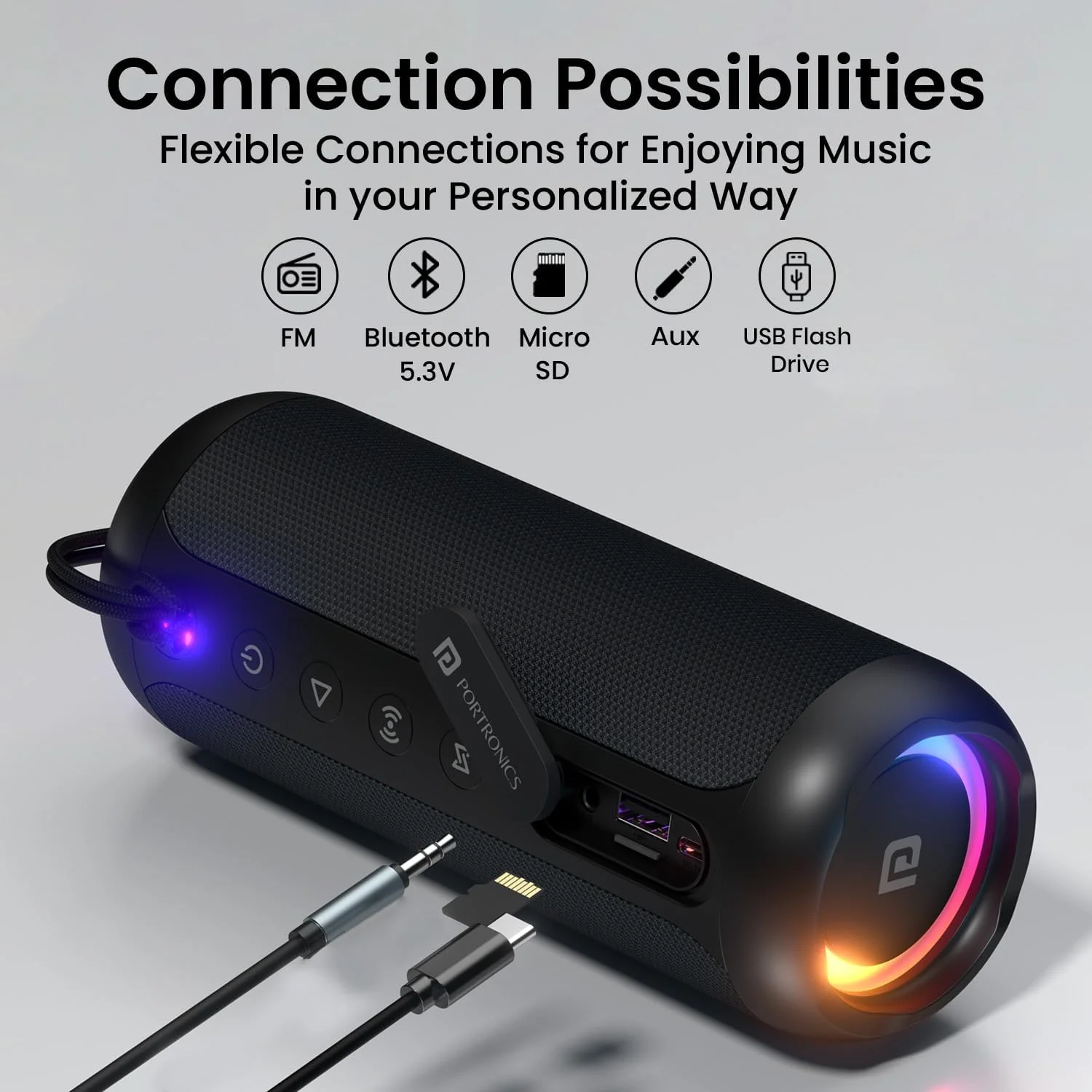 اسپیکر بلوتوثی قابل حمل پورتronics Breeze 5 اسپیکر بلوتوثی قابل حمل پورتronics Breeze 5