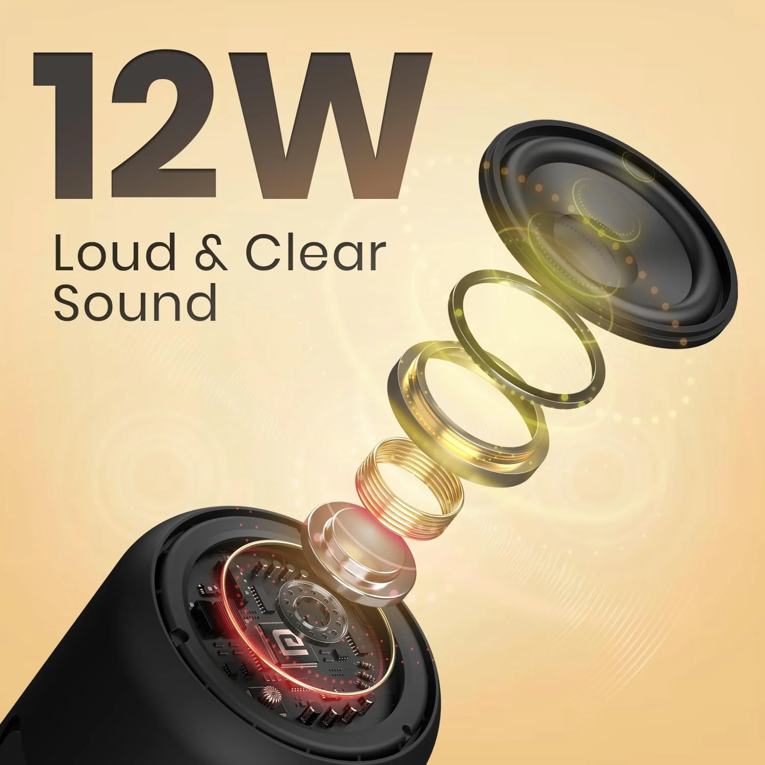 اسپیکر بلوتوثی قابل حمل 10 واتی Portronics SoundDrum 1 TWS با بیس قدرتمند، همراه با کابل شارژ Type C (مشکی) اسپیکر بلوتوثی قابل حمل 10 واتی Portronics SoundDrum 1 TWS با بیس قدرتمند، همراه با کابل شارژ Type C (مشکی)
