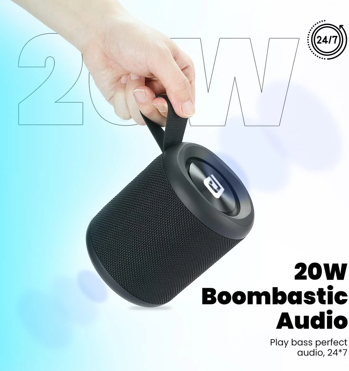 اسپیکر بلوتوثی قابل حمل 20 واتی پورتronics SoundDrum P با 6-7 ساعت زمان پخش، تماس هندزفری، درگاه USB، درگاه Aux-in، شارژ Type C (مشکی) اسپیکر بلوتوثی قابل حمل 20 واتی پورتronics SoundDrum P با 6-7 ساعت زمان پخش، تماس هندزفری، درگاه USB، درگاه Aux-in، شارژ Type C (مشکی)