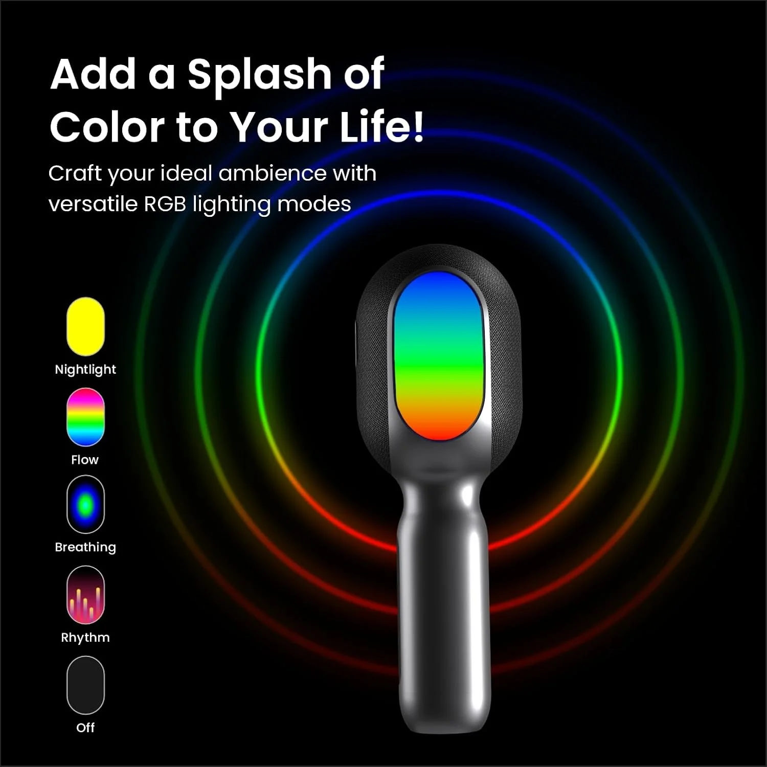 میکروفون کارائوکه بلوتوثی بی سیم Portronics Dash 2 با بلندگوی 10 واتی، تا 10 ساعت پخش، چراغ های RGB پویا، ضبط موسیقی، آواز دو نفره، دستگاه کارائوکه کوچک برای مسافرت با ماشین، شارژ سریع میکروفون کارائوکه بلوتوثی بی سیم Portronics Dash 2 با بلندگوی 10 واتی، تا 10 ساعت پخش، چراغ های RGB پویا، ضبط موسیقی، آواز دو نفره، دستگاه کارائوکه کوچک برای مسافرت با ماشین، شارژ سریع