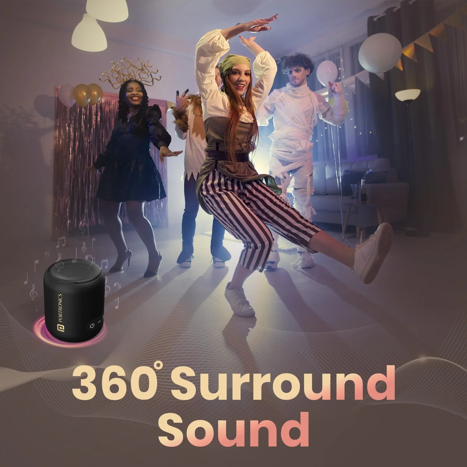 اسپیکر بلوتوثی قابل حمل 10 واتی Portronics SoundDrum 1 TWS با بیس قدرتمند، همراه با کابل شارژ Type C (مشکی) اسپیکر بلوتوثی قابل حمل 10 واتی Portronics SoundDrum 1 TWS با بیس قدرتمند، همراه با کابل شارژ Type C (مشکی)