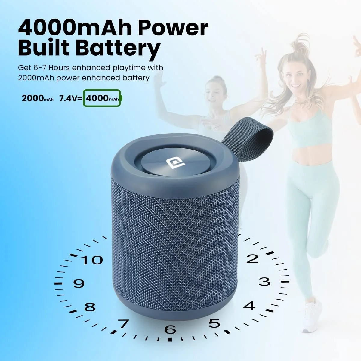 اسپیکر بلوتوثی قابل حمل 20 واتی پورتronics SoundDrum P با 6-7 ساعت زمان پخش، تماس هندزفری، درگاه USB، درگاه Aux-in، شارژ Type C (آبی) اسپیکر بلوتوثی قابل حمل 20 واتی پورتronics SoundDrum P با 6-7 ساعت زمان پخش، تماس هندزفری، درگاه USB، درگاه Aux-in، شارژ Type C (آبی)