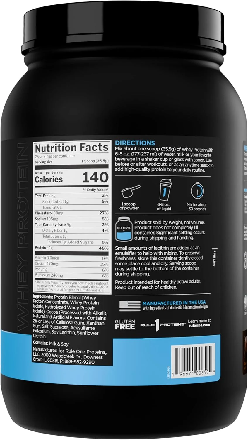 پروتئین Rule1 1 | کره بادام زمینی شکلاتی | 25 گرم پروتئین سریع الاثر | پودر ایزوله و هیدرولیز 100% خالص با 6 گرم BCAA برای رشد و ریکاوری عضلات | 25 سروینگ 888 گرمی پروتئین Rule1 1 | کره بادام زمینی شکلاتی | 25 گرم پروتئین سریع الاثر | پودر ایزوله و هیدرولیز 100% خالص با 6 گرم BCAA برای رشد و ریکاوری عضلات | 25 سروینگ 888 گرمی