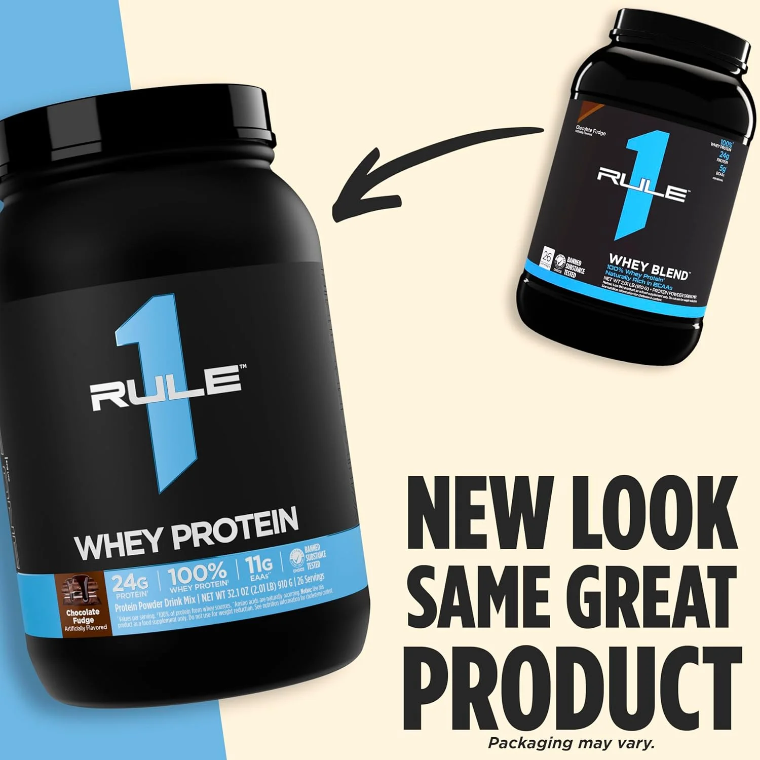 پودر پروتئین وی 100% Rule1 1 Whey Blend | طعم بستنی وانیلی | 24 گرم پروتئین غنی از BCAAs | 27 سروینگ 891 گرم (ممکن است بسته بندی متفاوت باشد) پودر پروتئین وی 100% Rule1 1 Whey Blend | طعم بستنی وانیلی | 24 گرم پروتئین غنی از BCAAs | 27 سروینگ 891 گرم (ممکن است بسته بندی متفاوت باشد)