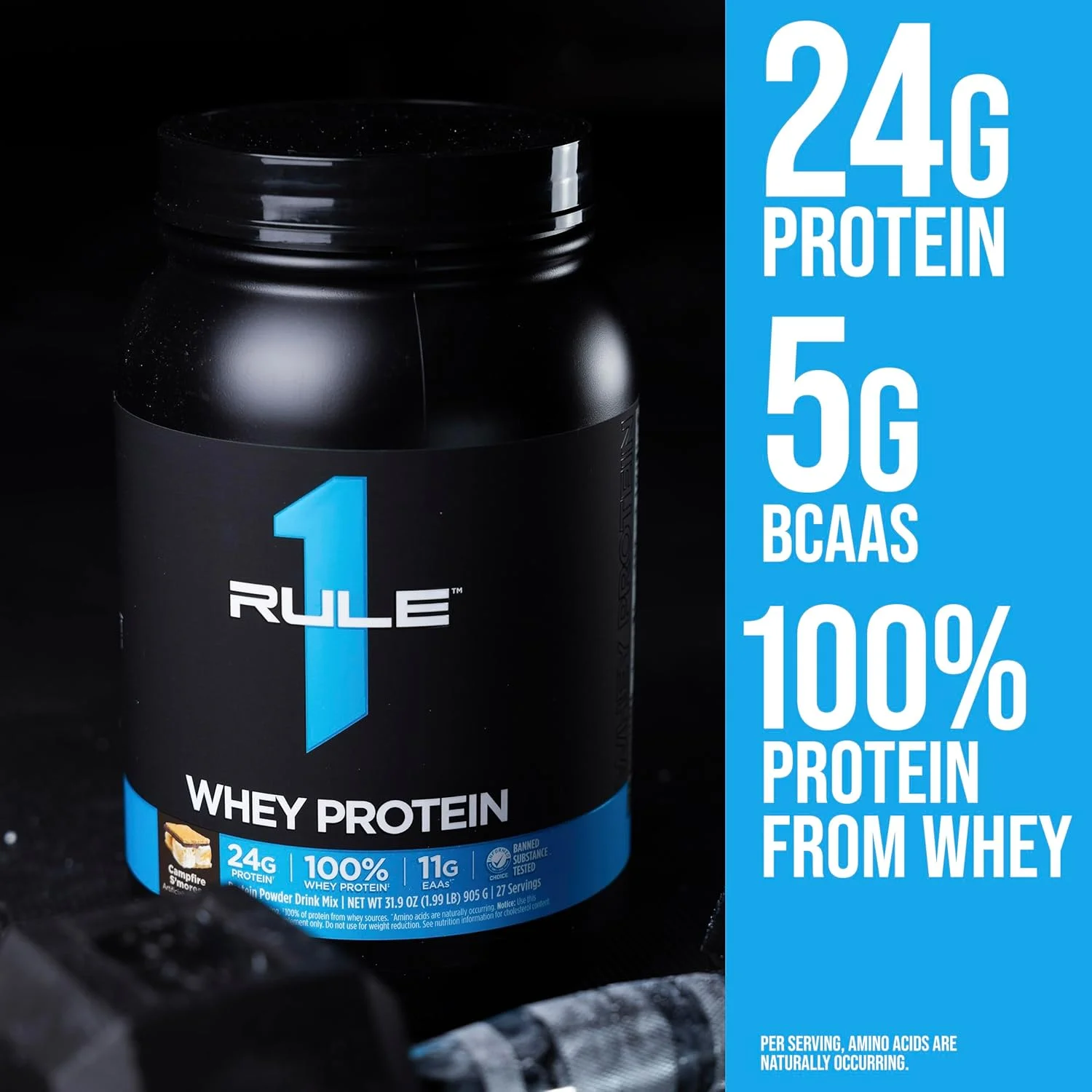 پودر پروتئین وی 100% Rule1 1 Whey Blend | طعم بستنی وانیلی | 24 گرم پروتئین غنی از BCAAs | 27 سروینگ 891 گرم (ممکن است بسته بندی متفاوت باشد) پودر پروتئین وی 100% Rule1 1 Whey Blend | طعم بستنی وانیلی | 24 گرم پروتئین غنی از BCAAs | 27 سروینگ 891 گرم (ممکن است بسته بندی متفاوت باشد)