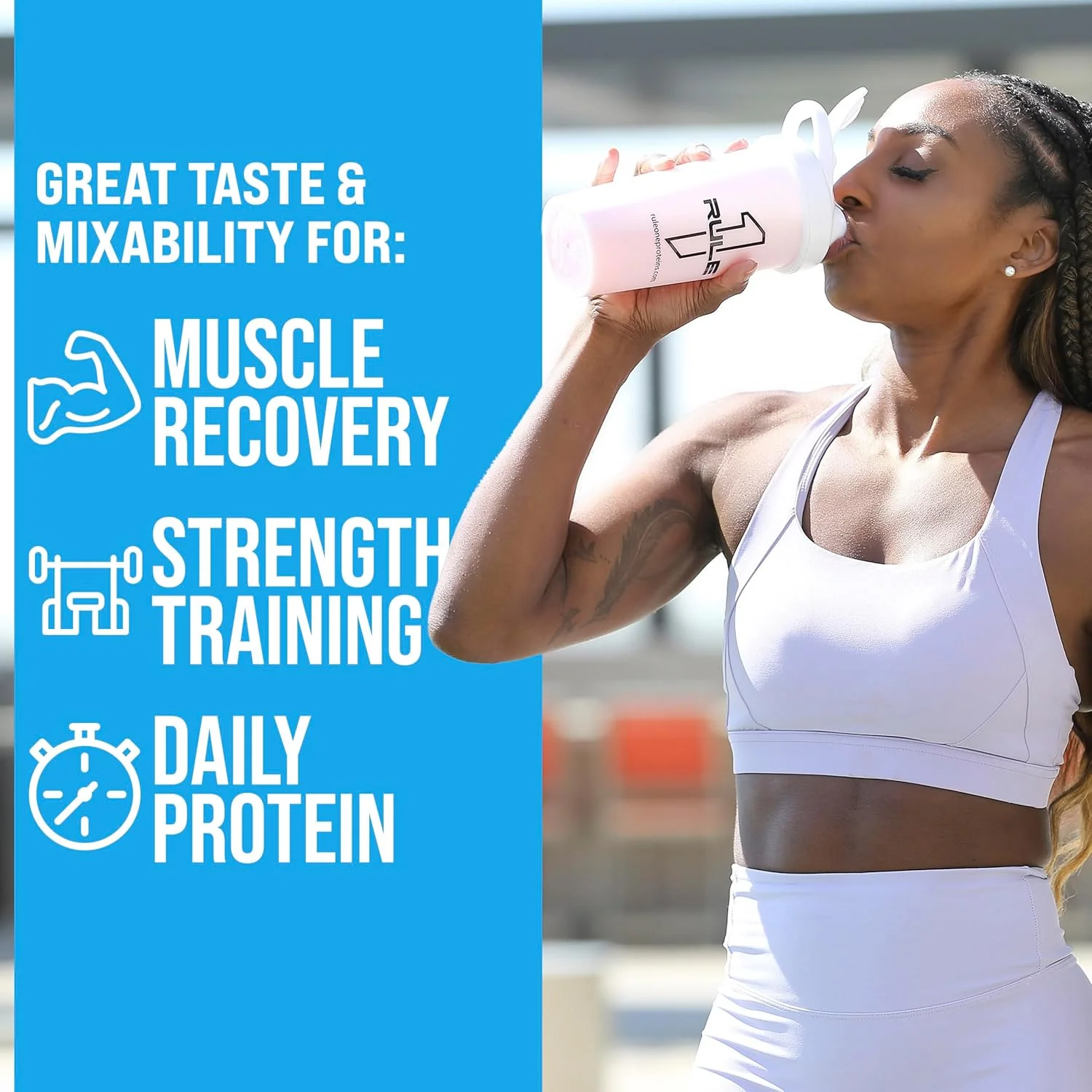پودر پروتئین وی 100% Rule1 1 Whey Blend | طعم بستنی وانیلی | 24 گرم پروتئین غنی از BCAAs | 27 سروینگ 891 گرم (ممکن است بسته بندی متفاوت باشد) پودر پروتئین وی 100% Rule1 1 Whey Blend | طعم بستنی وانیلی | 24 گرم پروتئین غنی از BCAAs | 27 سروینگ 891 گرم (ممکن است بسته بندی متفاوت باشد)