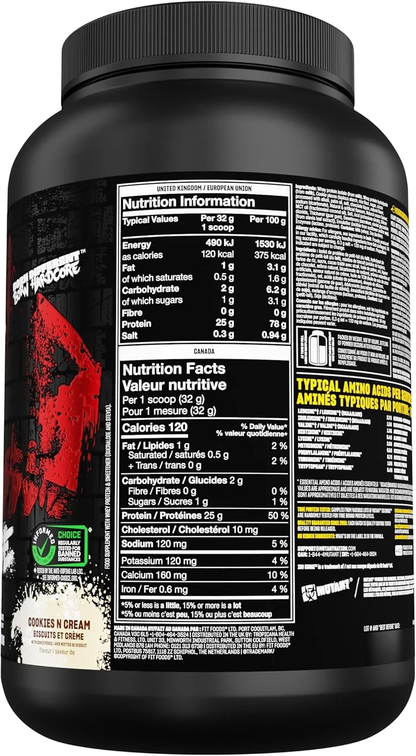 MUTANT ISO SURGE | فرمول پروتئین سختگیرانه لذیذ - پودر پروتئین وی ایزوله، کم کربوهیدرات، کم چرب، تقویت شده با آنزیم گوارشی - کوکی و کرم - 727 گرم MUTANT ISO SURGE | فرمول پروتئین سختگیرانه لذیذ - پودر پروتئین وی ایزوله، کم کربوهیدرات، کم چرب، تقویت شده با آنزیم گوارشی - کوکی و کرم - 727 گرم