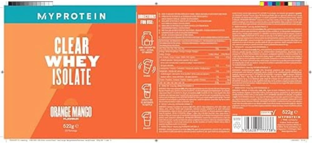 Myprotein Clear Whey Isolate با طعم پرتقال و انبه، 522 گرم Myprotein Clear Whey Isolate با طعم پرتقال و انبه، 522 گرم