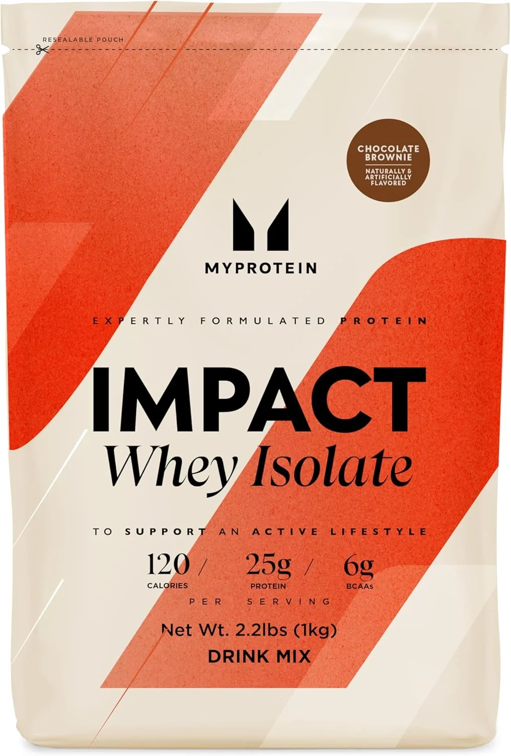 پودر پروتئین وی ایزوله Impact Myprotein® با طعم براونی شکلاتی، 2.2 پوند (40 سروینگ)