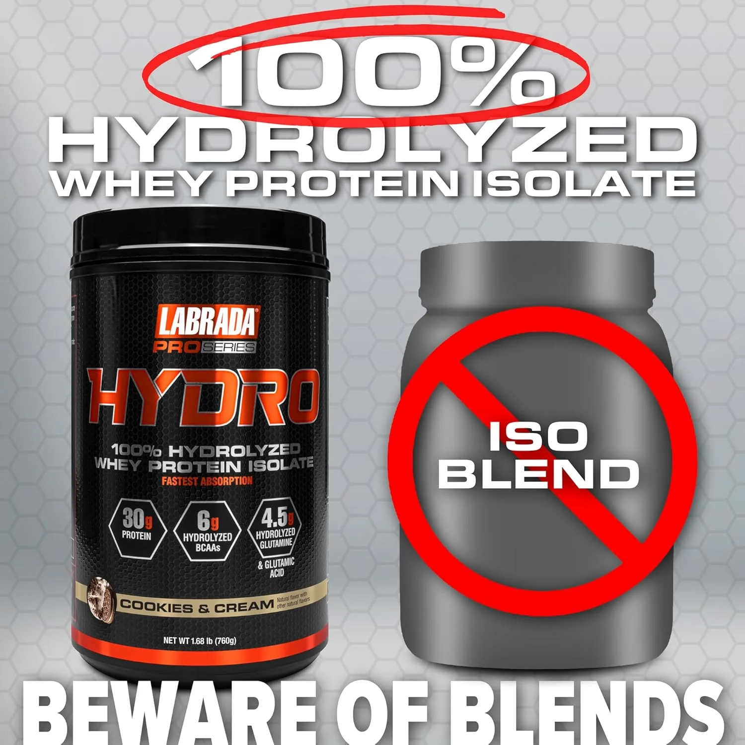 پروتئین وی هیدرولیز شده لابرادا 100% خالص با طعم کوکی و کرم، بدون لاکتوز، 6 گرم BCAA، 4.5 گرم گلوتامین، سریعترین هضم وی، 20 سروینگ پروتئین وی هیدرولیز شده لابرادا 100% خالص با طعم کوکی و کرم، بدون لاکتوز، 6 گرم BCAA، 4.5 گرم گلوتامین، سریعترین هضم وی، 20 سروینگ