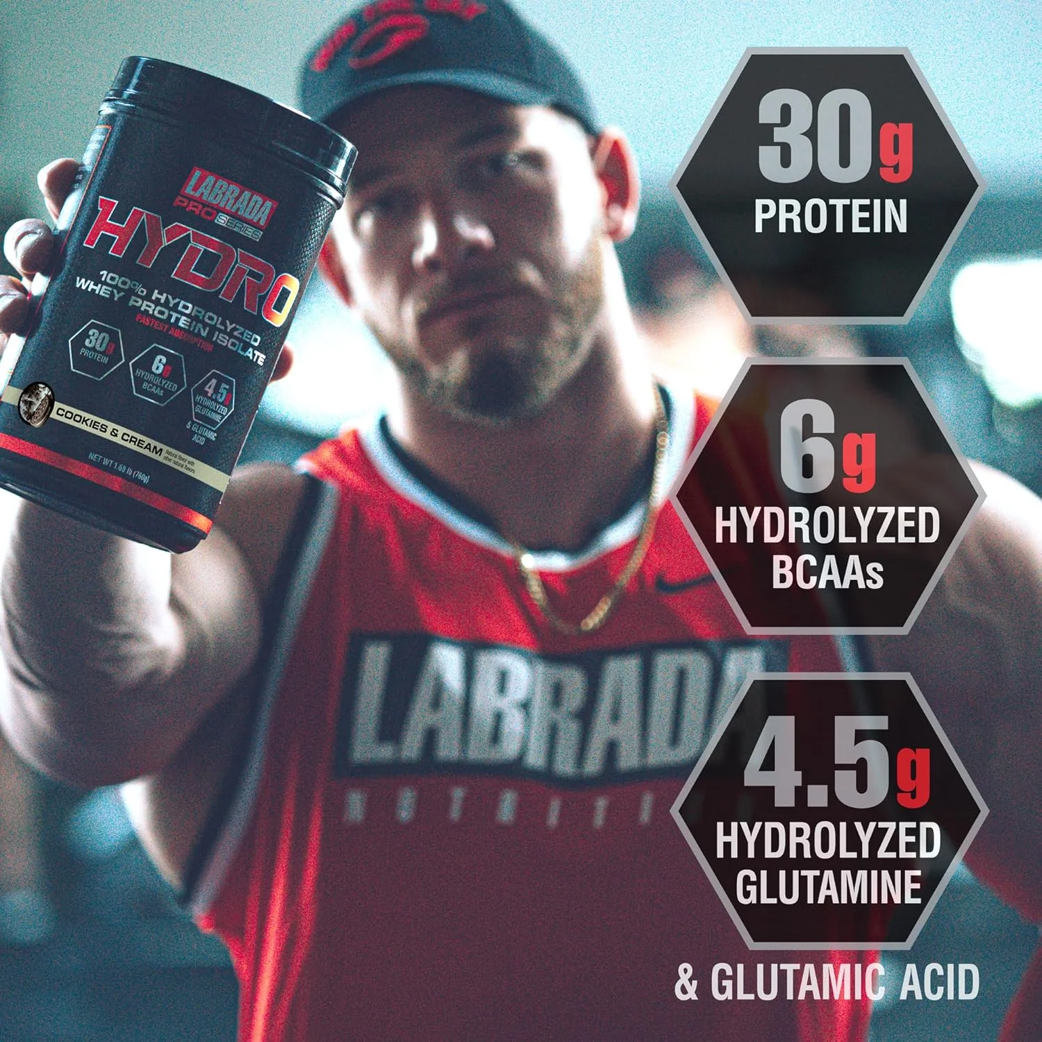 پروتئین وی هیدرولیز شده لابرادا 100% خالص با طعم کوکی و کرم، بدون لاکتوز، 6 گرم BCAA، 4.5 گرم گلوتامین، سریعترین هضم وی، 20 سروینگ پروتئین وی هیدرولیز شده لابرادا 100% خالص با طعم کوکی و کرم، بدون لاکتوز، 6 گرم BCAA، 4.5 گرم گلوتامین، سریعترین هضم وی، 20 سروینگ