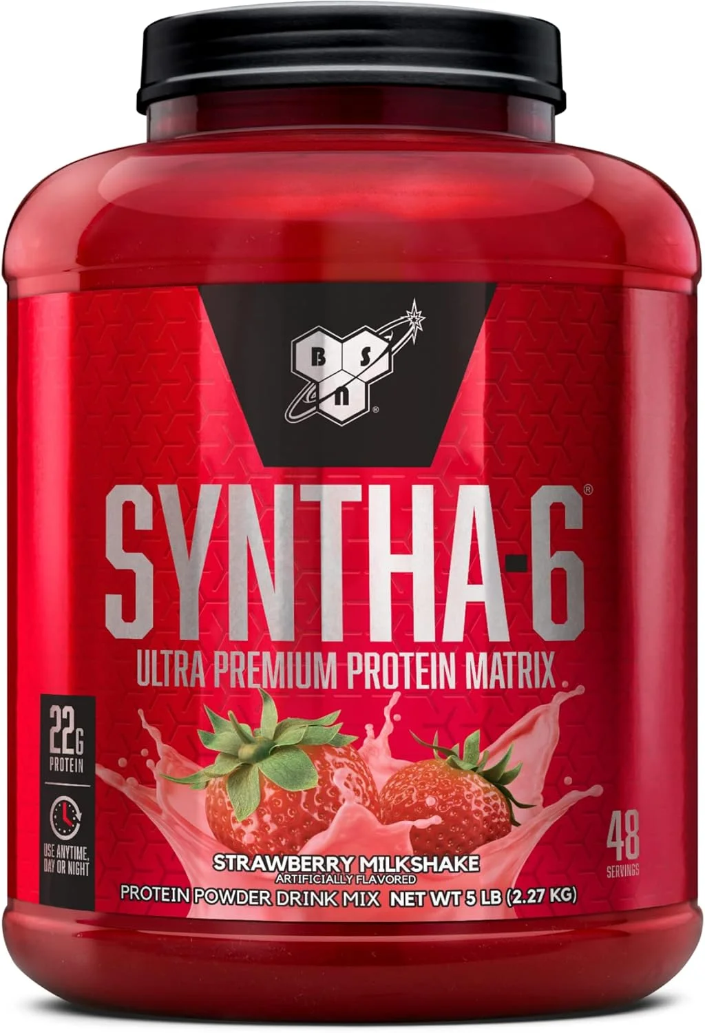 پودر پروتئین وی BSN SYNTHA-6 با کازئین میسلار، ایزوله شیر، میلک شیک توت فرنگی، 48 سروینگ (بسته بندی ممکن است متفاوت باشد)